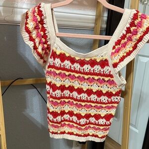 Blu Pepper Size S Crochet Top